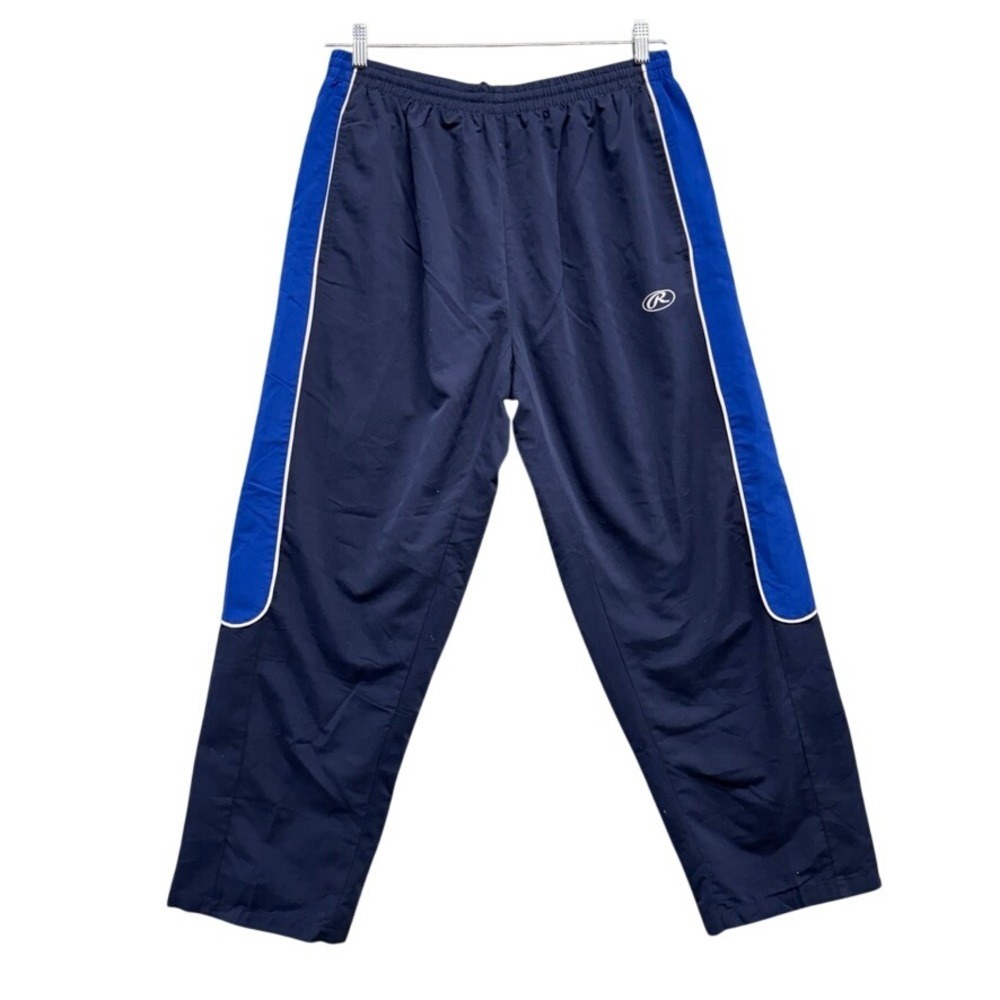 Rawlings Mens Navy Blue Track Pants Mesh Lined Athletic Training Pants Large